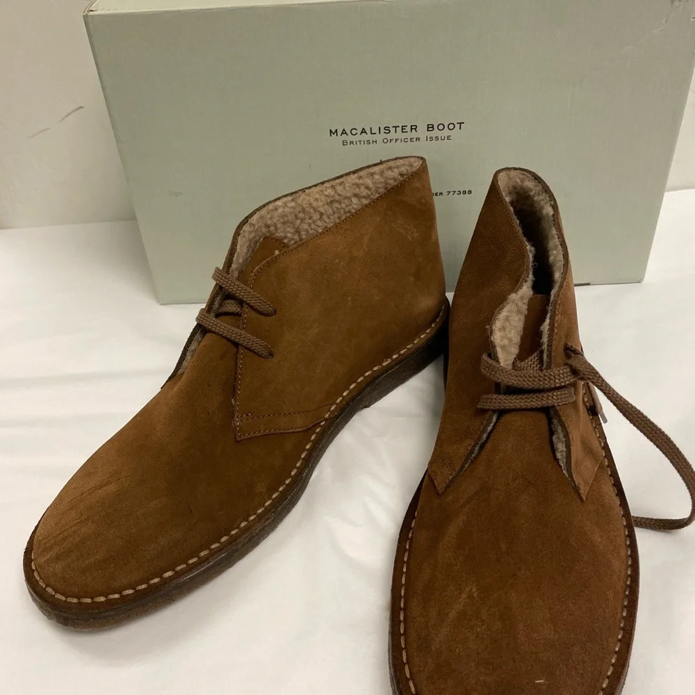 J CREW MacAlister‎ shearling-lined suede boots 9 1/2 NIB made in Italy BC010